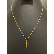 Load image into Gallery viewer, 18K Gold Necklace Chain 17.75 inches with Cross Pendant 1.15 grams - Rafant
