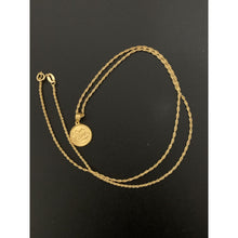 Load image into Gallery viewer, 18K Gold Necklace Chain 18 inches Dragon Round Pendant 1.35 grams - Rafant
