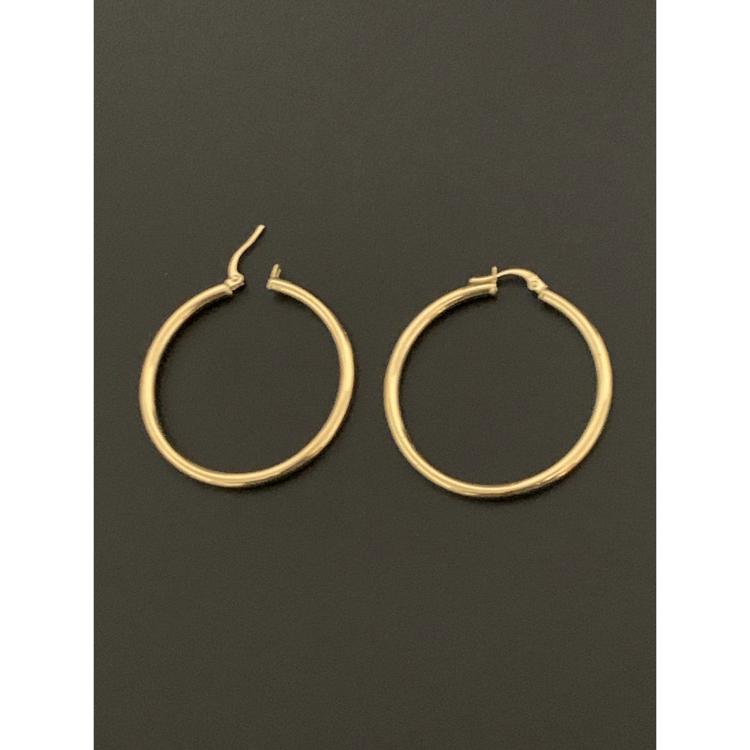 18K Gold Earrings Hoops Loops 2.42 grams - Rafant