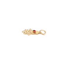 Load image into Gallery viewer, 18K Yellow Gold Pendant Hand of Fatima Red Glass 1.03 grams - Rafant
