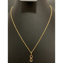 Load image into Gallery viewer, 18K Gold Necklace Twisted Chain 17.5 inches with Infinity Pendant 1.48 grams - Rafant
