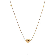 Load image into Gallery viewer, 18K Gold Necklace Chain 17.75 inches Pendant  Heart Puffed Beads Tiny 1.48 grams - Rafant
