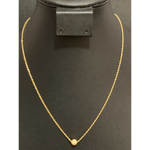 Load image into Gallery viewer, 18K Saudi Gold Necklace Chain 17.75&quot; with Frosted Ball Pendant 1.04 grams - Rafant
