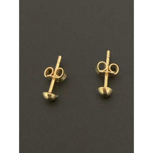 18K Gold Earrings Stud Half Circle 0.85 grams Small - Rafant