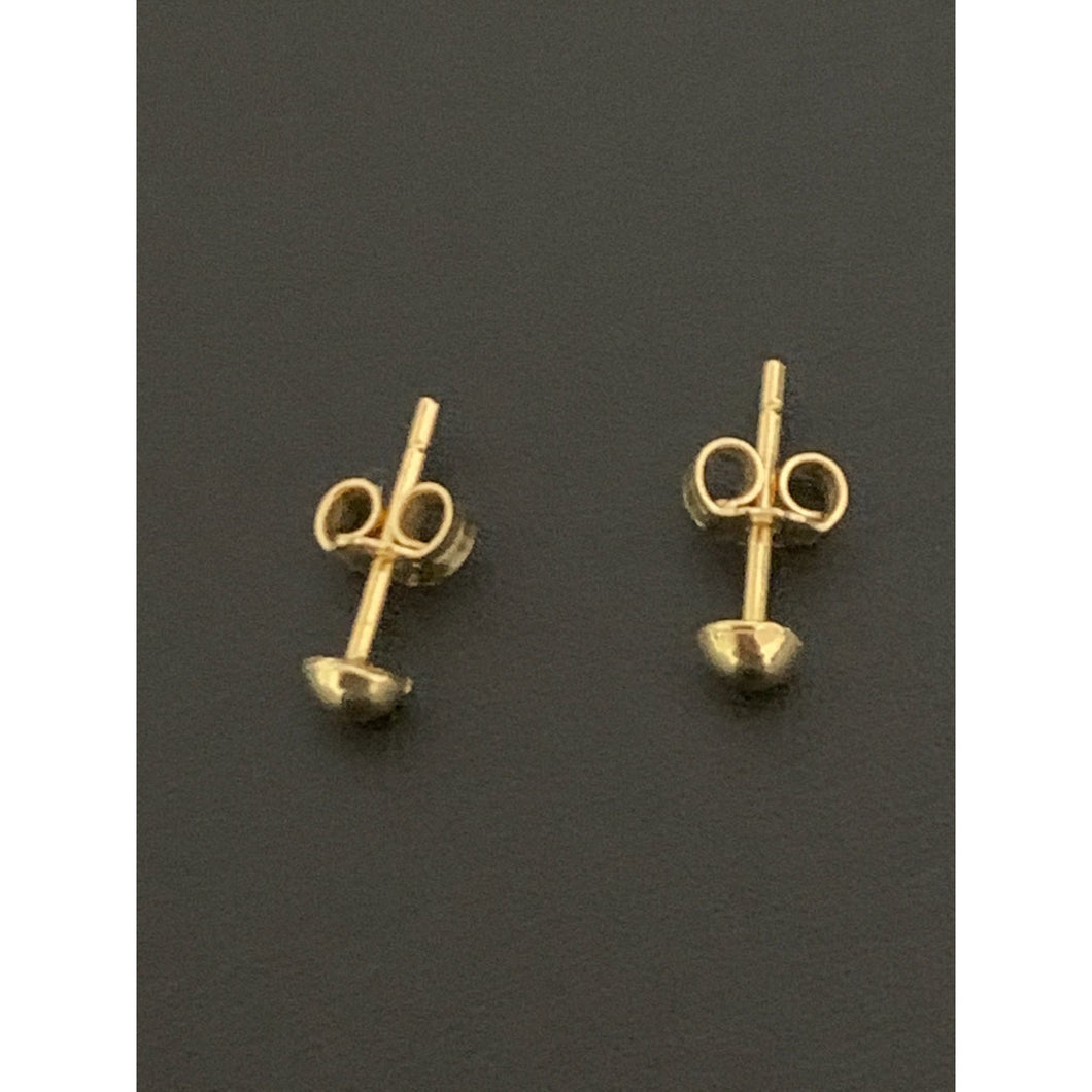 18K Gold Earrings Stud Half Circle 0.85 grams Small - Rafant