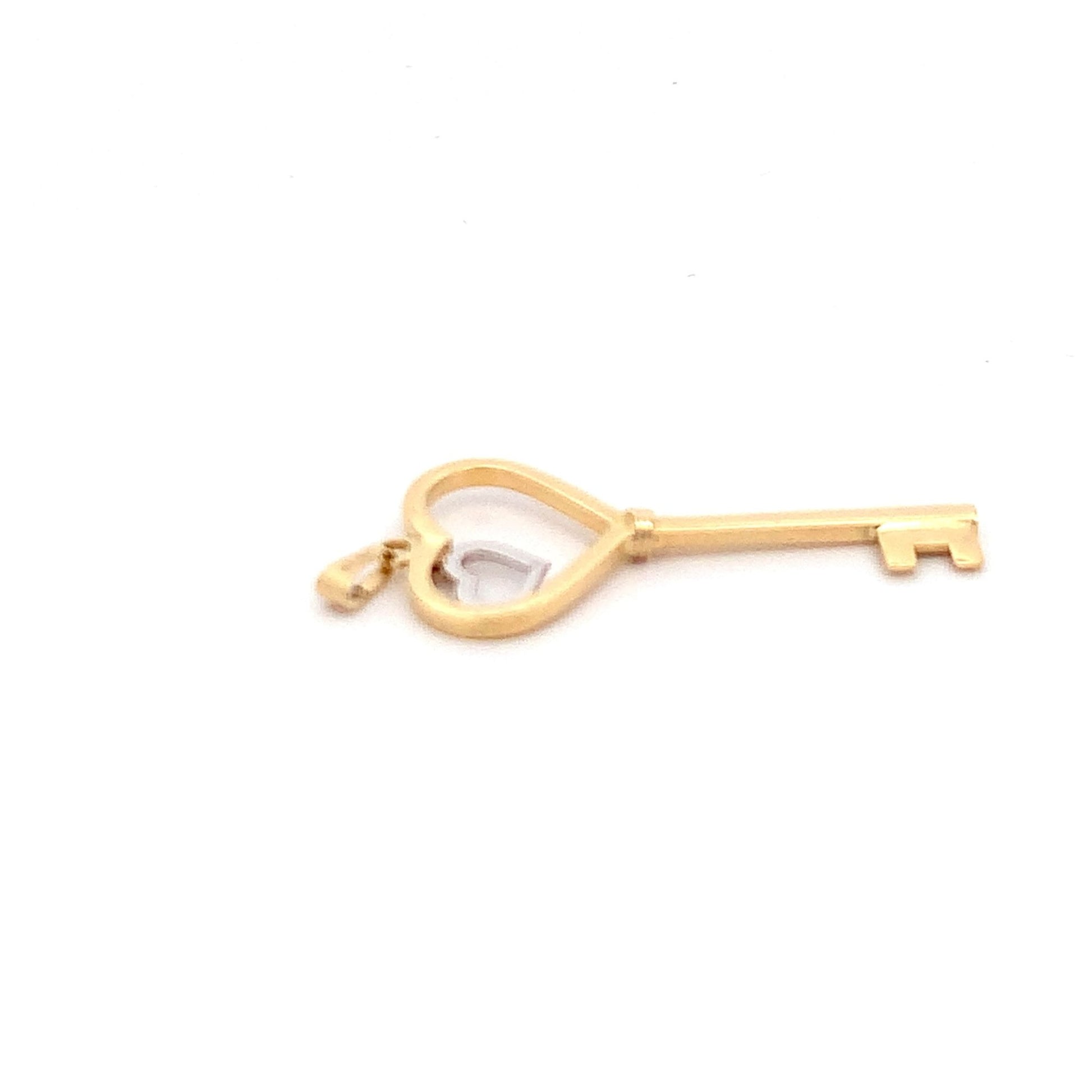 18K Yellow Gold Pendant Key Heart 1.59 grams - Rafant