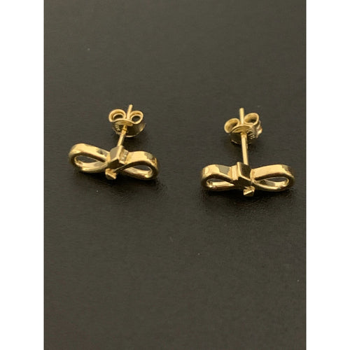 18K Gold Earrings Studs Infinity Arrow 1.42 grams - Rafant