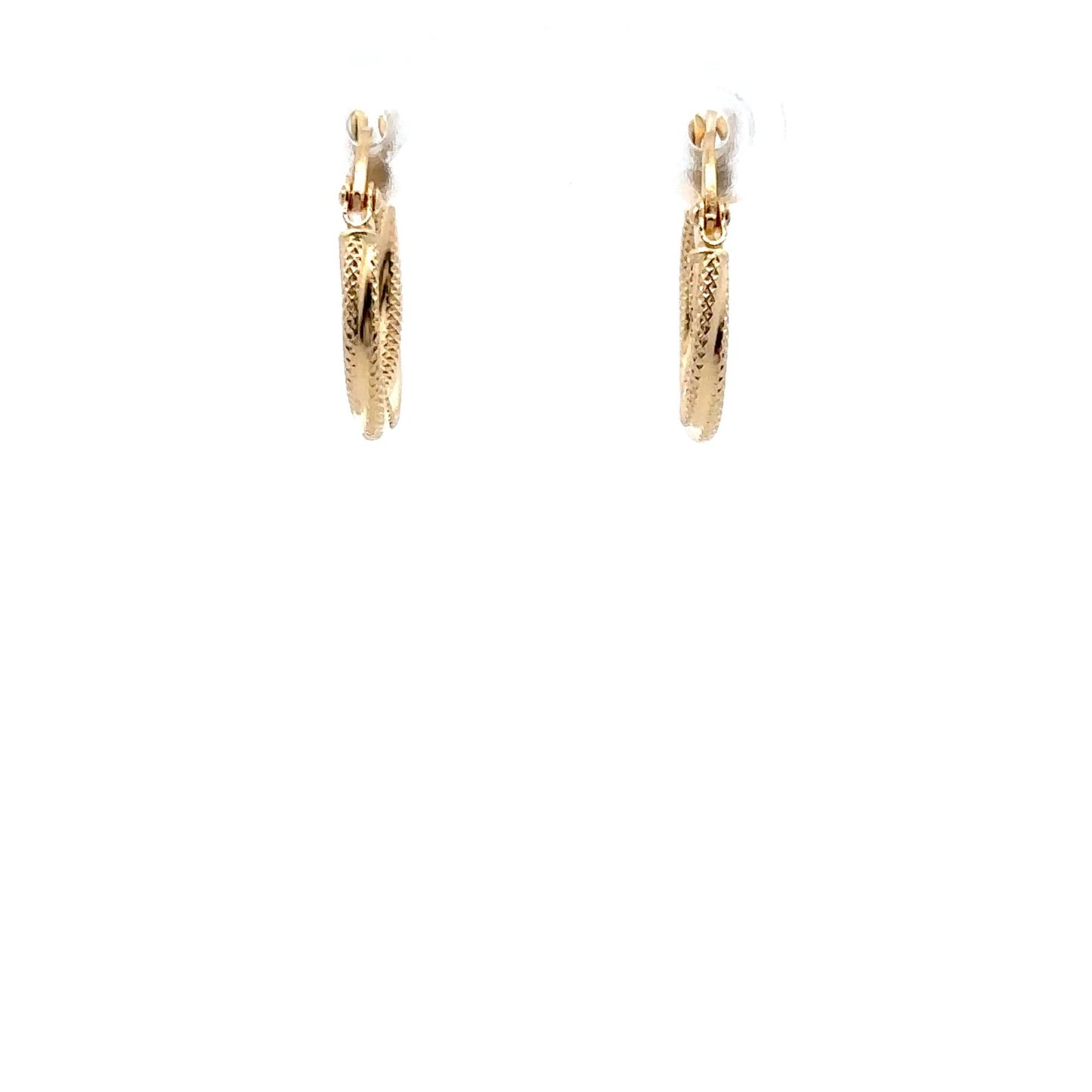18K Yellow Gold Earrings Hoops Small 0.84 grams - Rafant