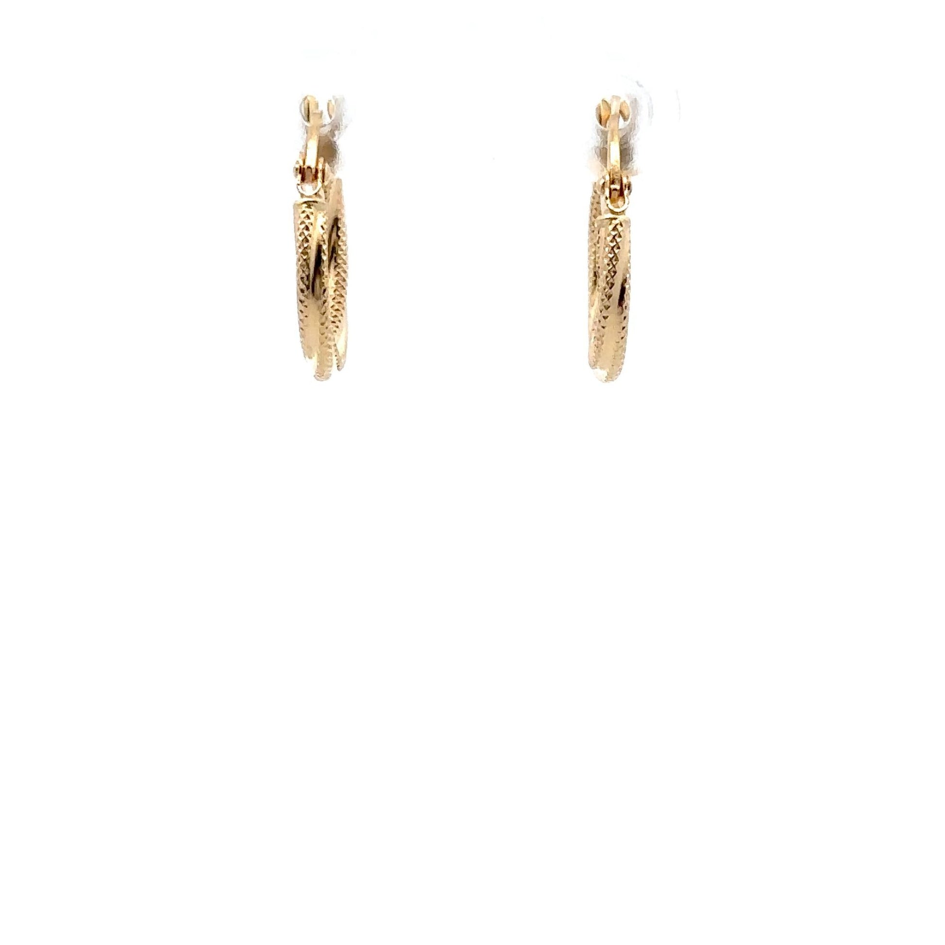 18K Yellow Gold Earrings Hoops Small 0.84 grams - Rafant