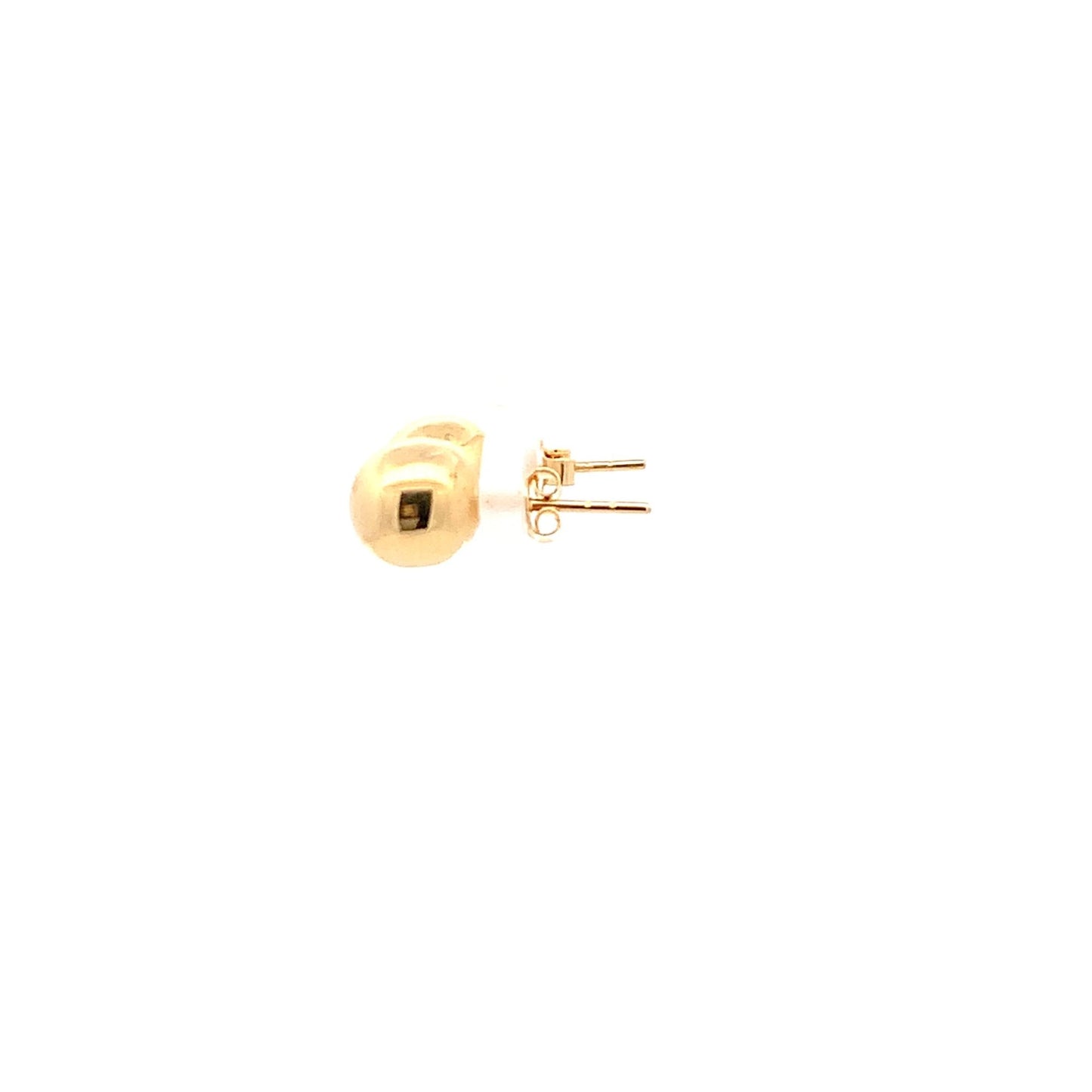 18K Yellow Gold Earrings Stud Ball Polished 1.33 grams - Rafant