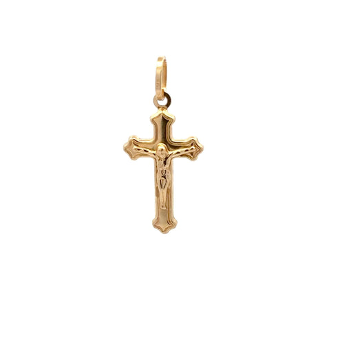 18K Gold Pendant Cross Jesus Christ Religious 0.70 grams - Rafant