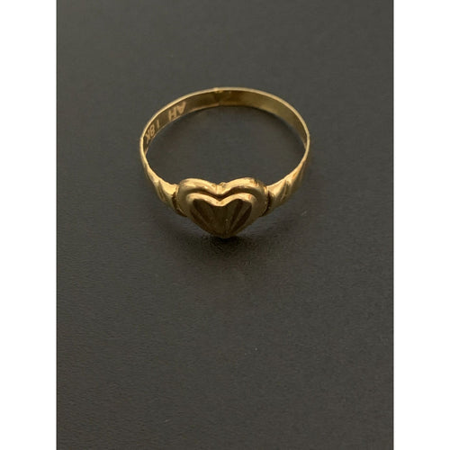 18K Gold Ring Heart 1.10 grams Size 8.5 - Rafant