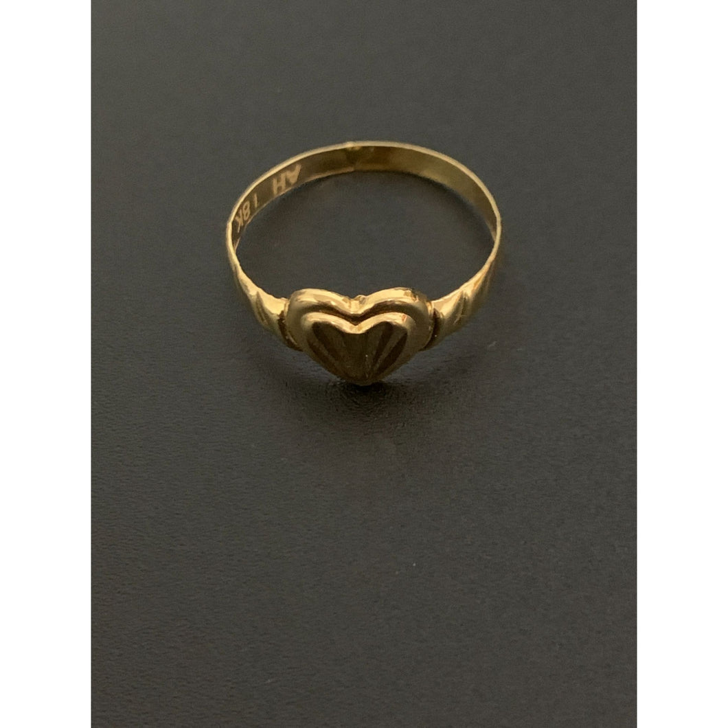 18K Gold Ring Heart 1.10 grams Size 8.5 - Rafant