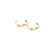 Load image into Gallery viewer, 18K Gold Earrings Huggie Very Tiny Hoops Star - Rafant
