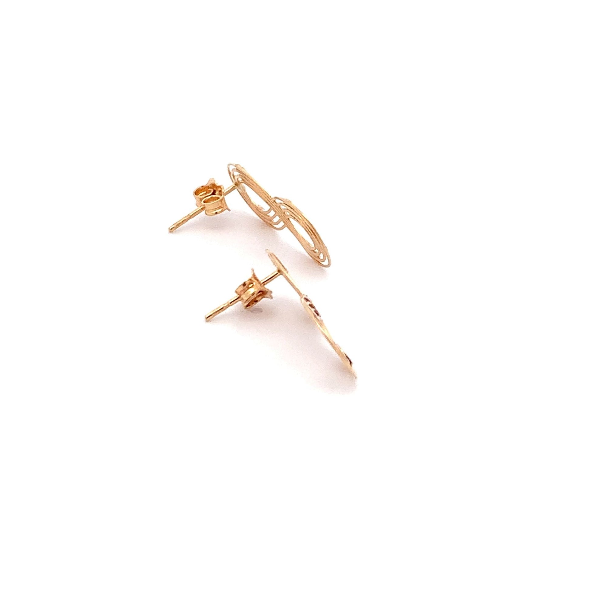 18K Gold Earrings Infinity Post White Yellow Gold 2.12 grams - Rafant
