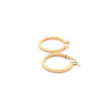 Load image into Gallery viewer, 18K Yellow Gold Earrings Hoops Small Textured 1.22 grams - Rafant
