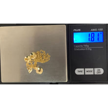 Load image into Gallery viewer, 18K Gold Necklace Chain 17.75 inches Round Circle Pendant with Earrings Set 1.81 grams - Rafant
