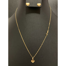Load image into Gallery viewer, 18K Gold Necklace Chain 18&quot; Heart Pendant with Earrings Set 1.49 grams - Rafant
