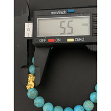 Load image into Gallery viewer, 24K Gold Piyao Pixiu Lucky Charm Bracelet Blue Turquoise Gemstones - Rafant
