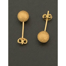 Load image into Gallery viewer, 18K Gold Earrings Stud Ball Frosted Matte 0.85 grams - Rafant
