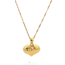 Load image into Gallery viewer, 18K Gold Necklace Chain 17.5 inches Pendant Heart Puffed 1.40 grams - Rafant
