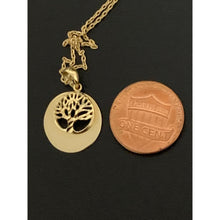 Load image into Gallery viewer, 18K Gold Necklace Chain Cable 15.75&quot; with Tree of Life Pendant 2.28 grams - Rafant
