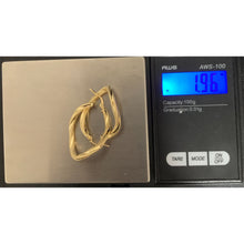 Load image into Gallery viewer, 18K Gold Earrings Hoops Loops Twisted 1.96 grams - Rafant
