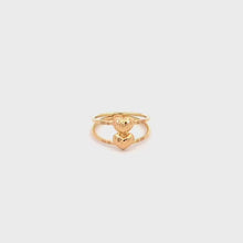 Load and play video in Gallery viewer, 18K Yellow Gold Ring Heart 0.98 grams Size 4.75
