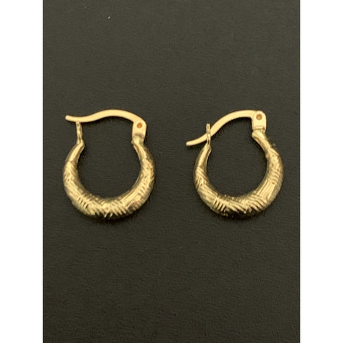 18K Gold Earrings Hoops Loops 1.20 grams Small - Rafant