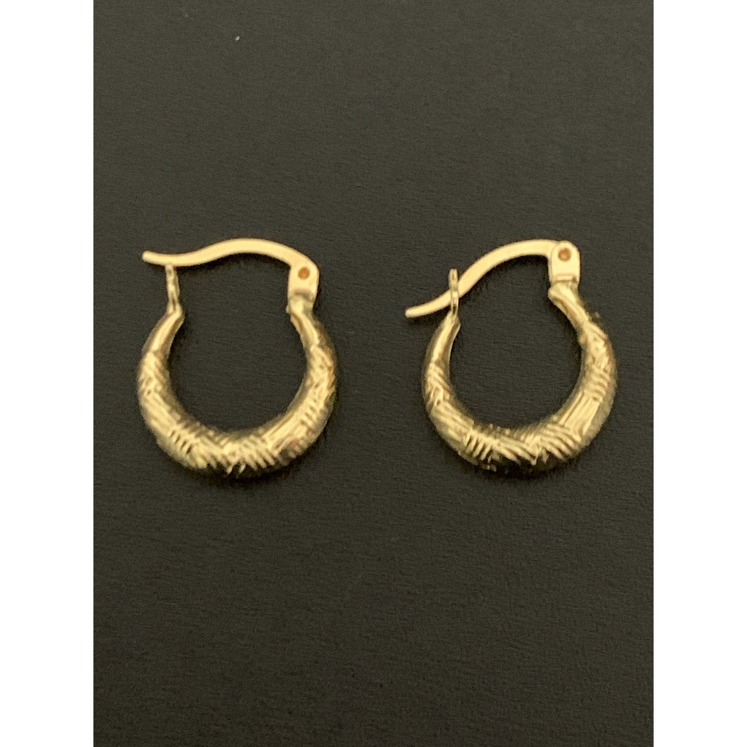 18K Gold Earrings Hoops Loops 1.20 grams Small - Rafant