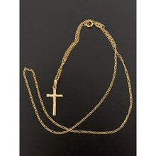 Load image into Gallery viewer, 18K Gold Necklace Chain 17.50 inches with Cross Pendant 1.47 grams - Rafant
