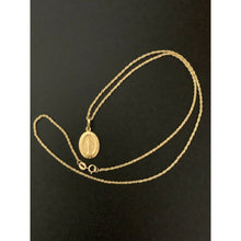 Load image into Gallery viewer, 18K Saudi Gold Necklace Chain 17.75&quot; w/ Mother Mary Pendant 1.82 grams - Rafant
