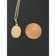Load image into Gallery viewer, 18K Saudi Gold Necklace Chain 17.75&quot; w/ Mother Mary Pendant 1.82 grams - Rafant
