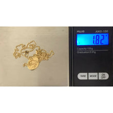 Load image into Gallery viewer, 18K Saudi Gold Necklace Chain 17.75&quot; w/ Mother Mary Pendant 1.82 grams - Rafant
