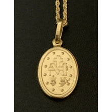 Load image into Gallery viewer, 18K Saudi Gold Necklace Chain 17.75&quot; w/ Mother Mary Pendant 1.82 grams - Rafant

