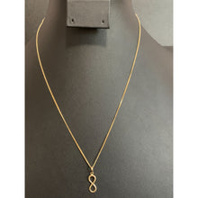 Load image into Gallery viewer, 18K Saudi Gold Necklace Curb Chain 17.75&quot; With Infinity Pendant - Rafant
