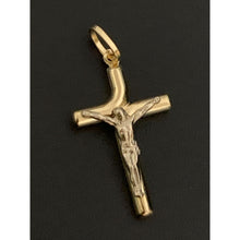 Load image into Gallery viewer, 18K Gold Pendant Cross Jesus Christ Two Tone Yellow White Gold 1.63 grams - Rafant
