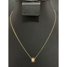 Load image into Gallery viewer, 18K Gold Necklace Chain 16.50&quot; with Rectangle Pendant - Rafant
