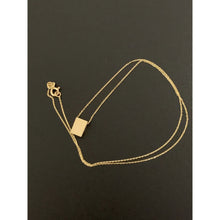 Load image into Gallery viewer, 18K Gold Necklace Chain 16.50&quot; with Rectangle Pendant - Rafant
