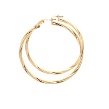 Load image into Gallery viewer, 18K Yellow Gold Earrings Spiral Hoops Large 1.74 grams - Rafant
