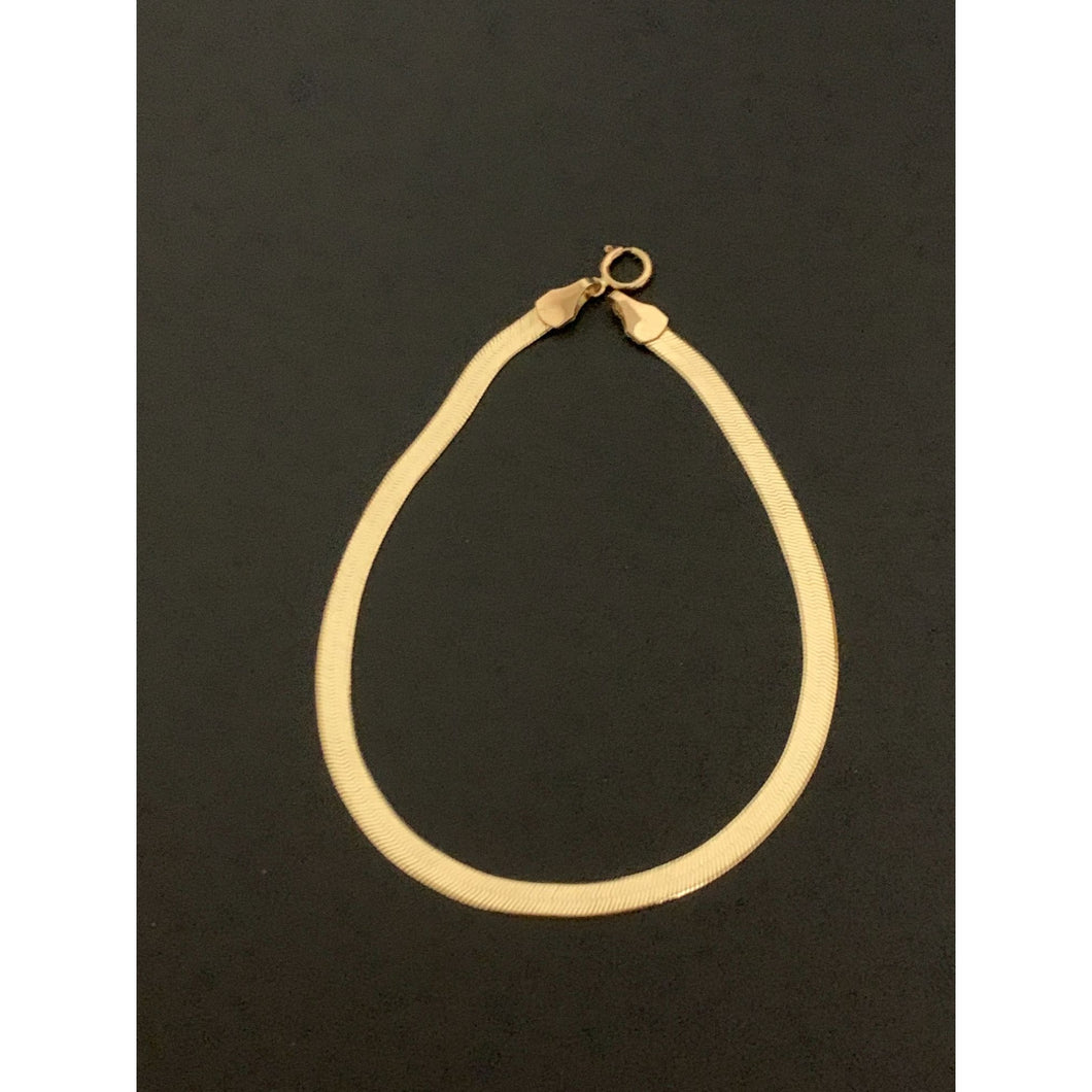 18K Gold Bracelet Flat Chain 7.5 inches 3.03 grams - Rafant