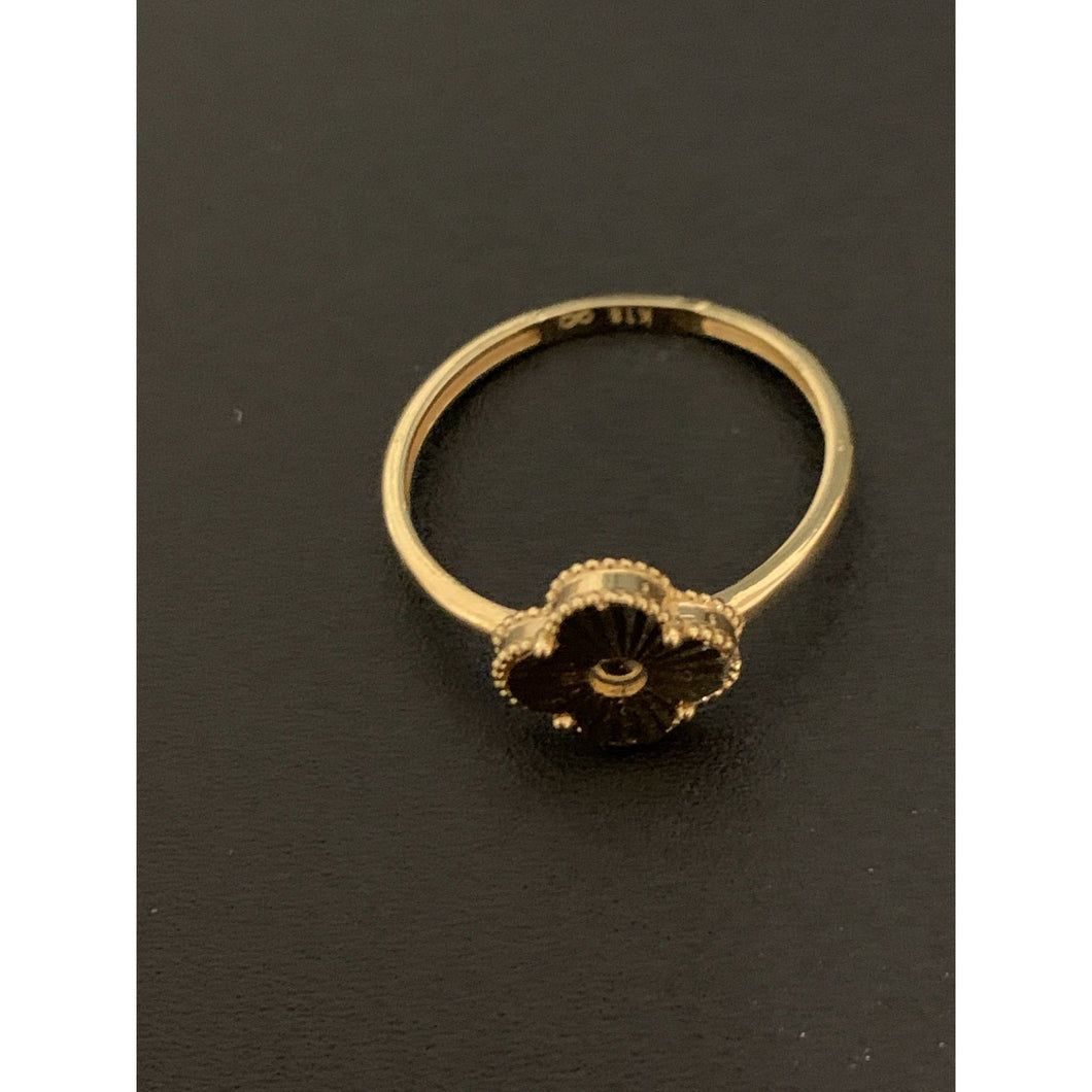 18K Gold Ring Clover 1.61 grams Size 6 - Rafant