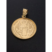 Load image into Gallery viewer, 18K Gold Pendant Saint Benedict Round 1.43 grams - Rafant
