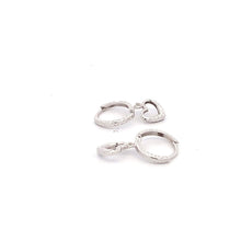 Load image into Gallery viewer, 18K White Gold Earrings Hoops Drop Heart 1.36 grams Small - Rafant
