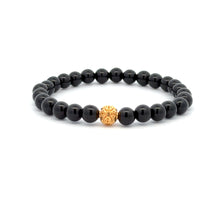Load image into Gallery viewer, 18K Gold Ball Bead Coin Lucky Charm Bracelet Natural Gemstones 6mm Birthstones - Rafant
