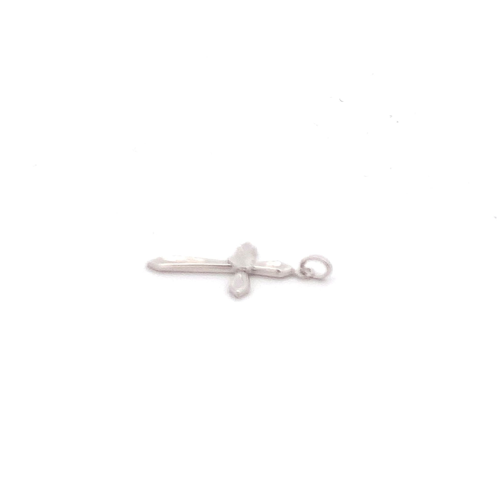 18K White Gold Pendant Cross Religious Small 0.88 grams with Defects - Rafant
