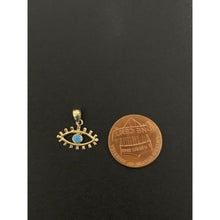 Load image into Gallery viewer, 18K Gold Pendant Evil Eye Turquoise 0.65 grams - Rafant
