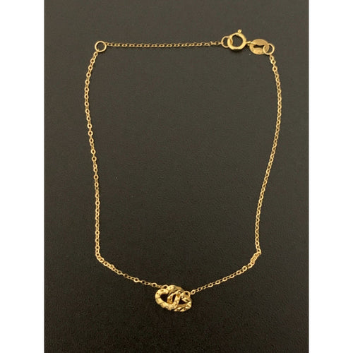 18K Gold Bracelet Double Heart Size 7.5 inches 0.69 grams - Rafant