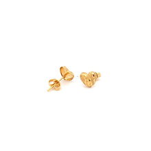 Load image into Gallery viewer, 18K Yellow Gold Earrings Heart Stud Textured Small 1.04 grams - Rafant
