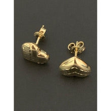 Load image into Gallery viewer, 18K Gold Earrings Stud Puffed Heart 2.66 grams - Rafant
